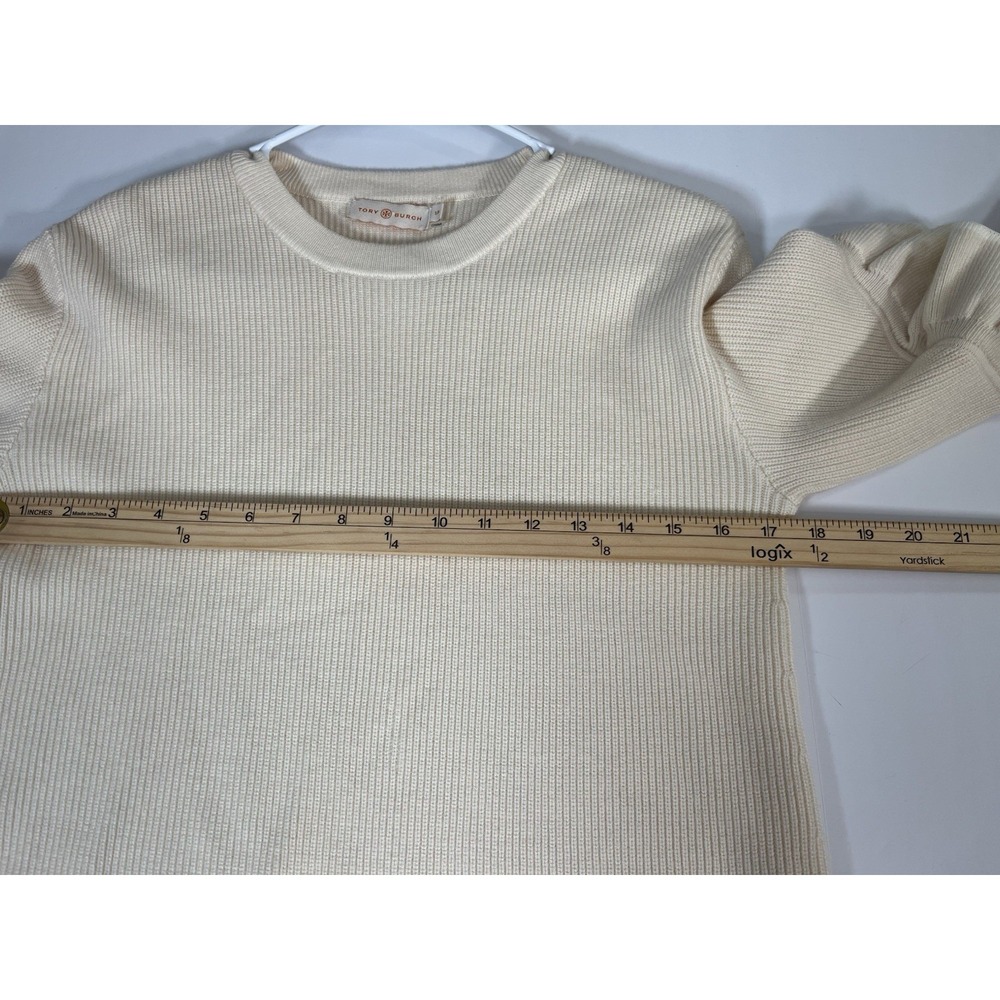 Tory Burch Ashley Ruffled Bell Sleeves Pullover Knit Sweater Wool Ivory Small - Picture 7 of 10
